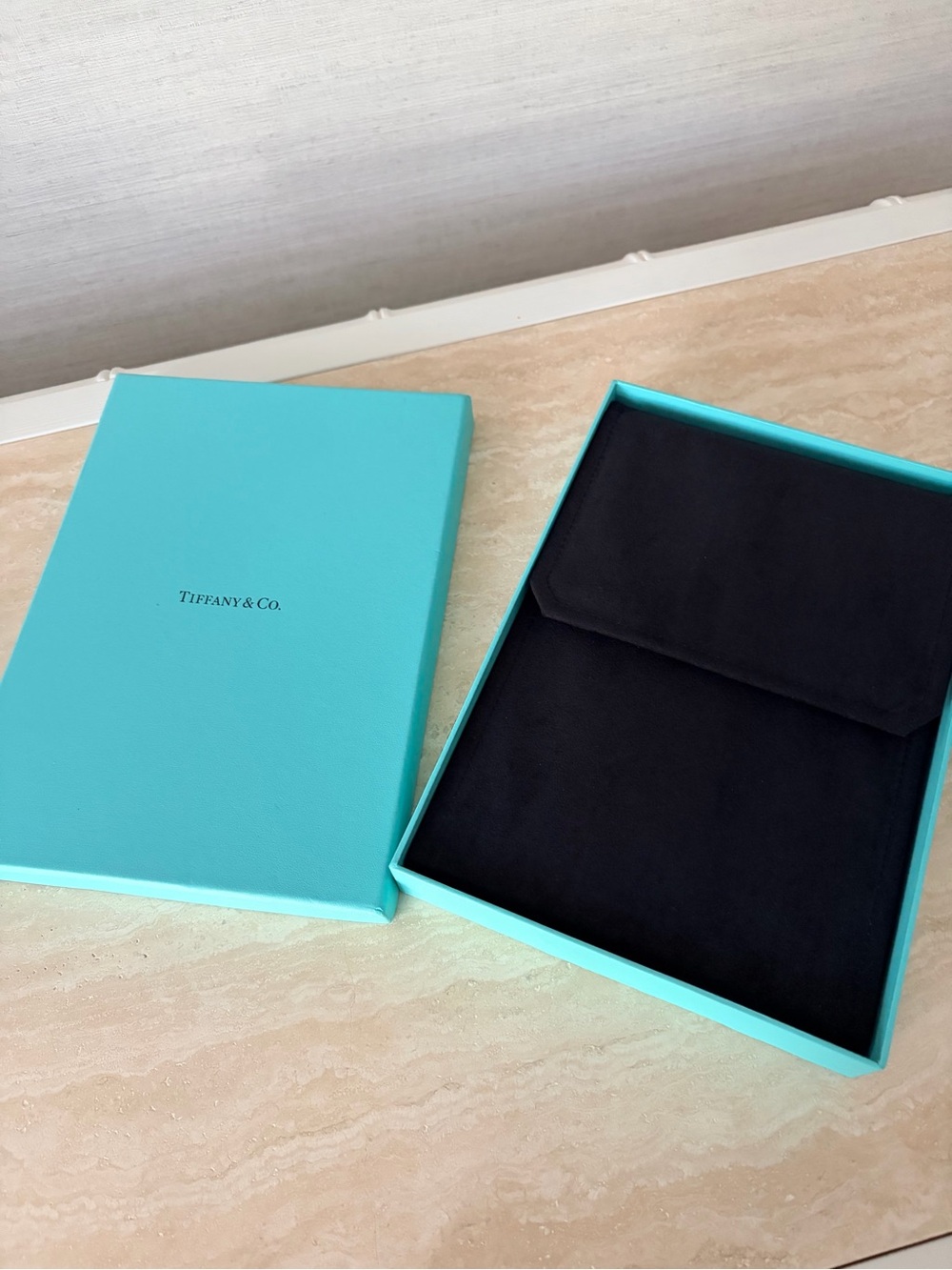 Tiffany &Co. Necklace Folder Case + Tiffany Blue Box